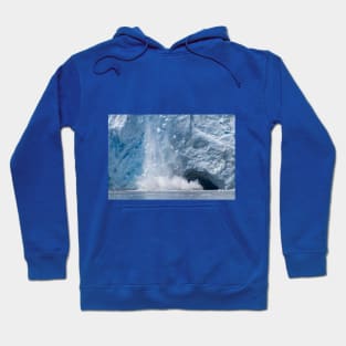 Blue Ice Alaska Glacier Calving Ice Cave Hoodie